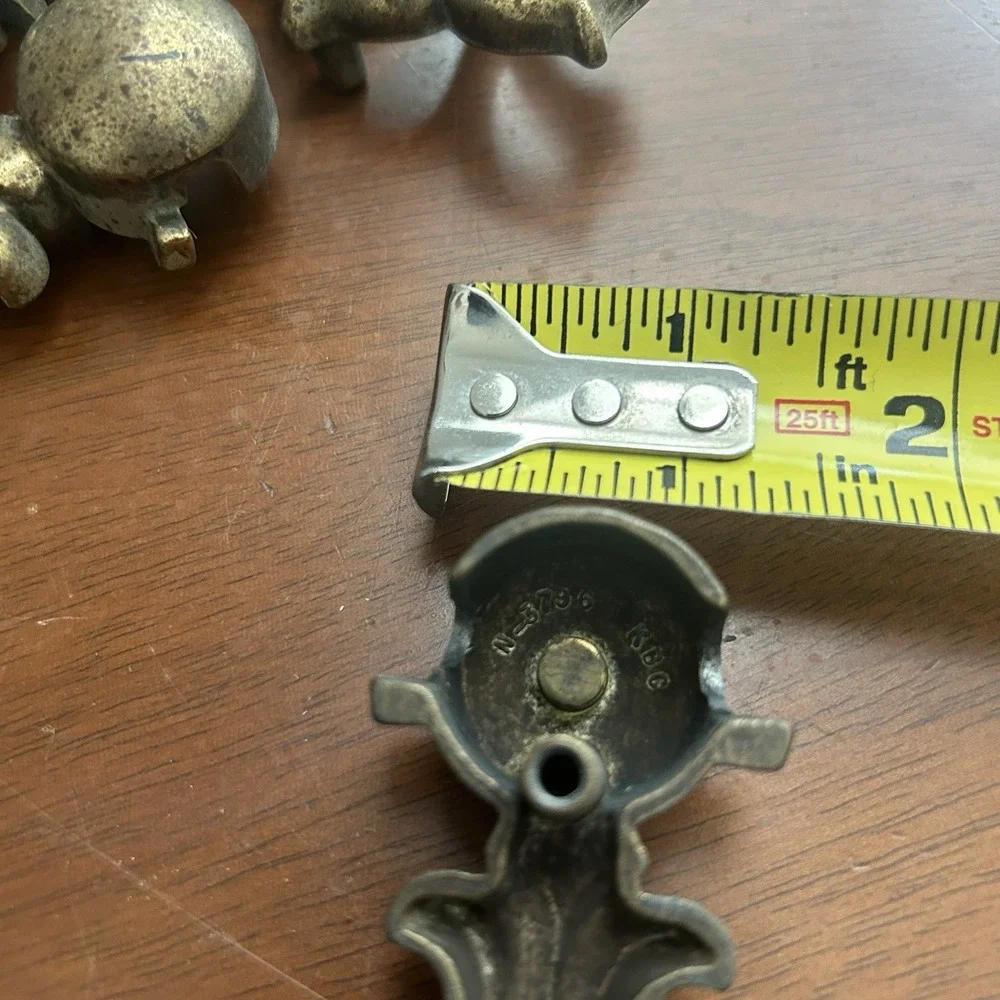 Vintage KBC R796 R97 Brass Tone Bail Drawer Pulls Set of 6 Ornate Hardware